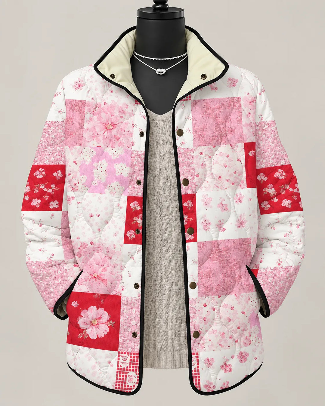 Rosalie | Romantic Floral Patchwork Quilted Jacket