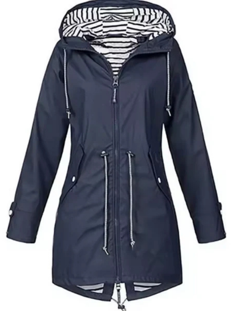 Calyssa™ | Casual Drawstring Hooded Rain Jacket