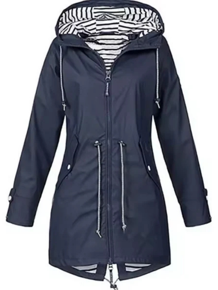 Calyssa™ | Casual Drawstring Hooded Rain Jacket