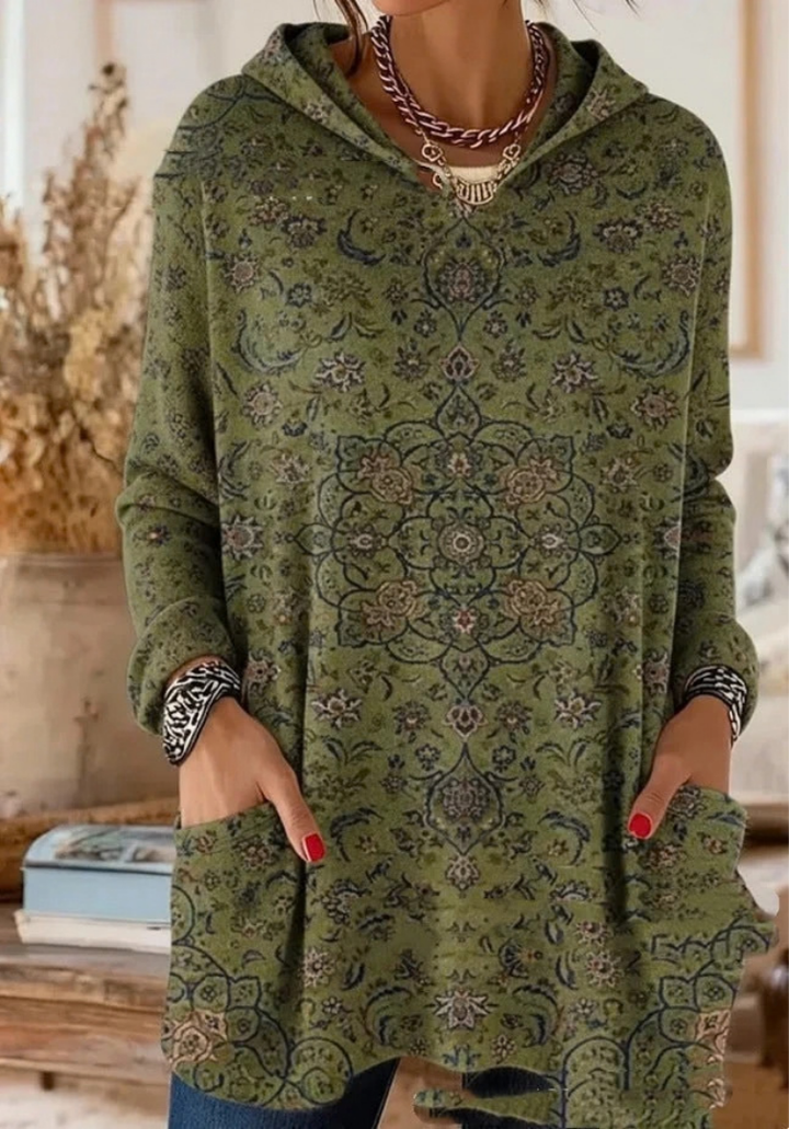 Lizzy | Vintage Floral Print Hooded Sweater
