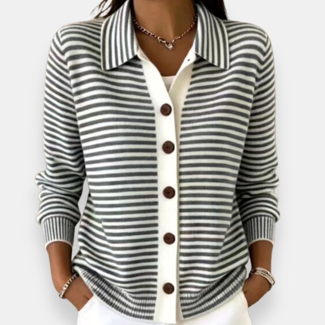Nola™ | Striped Button Cardigan
