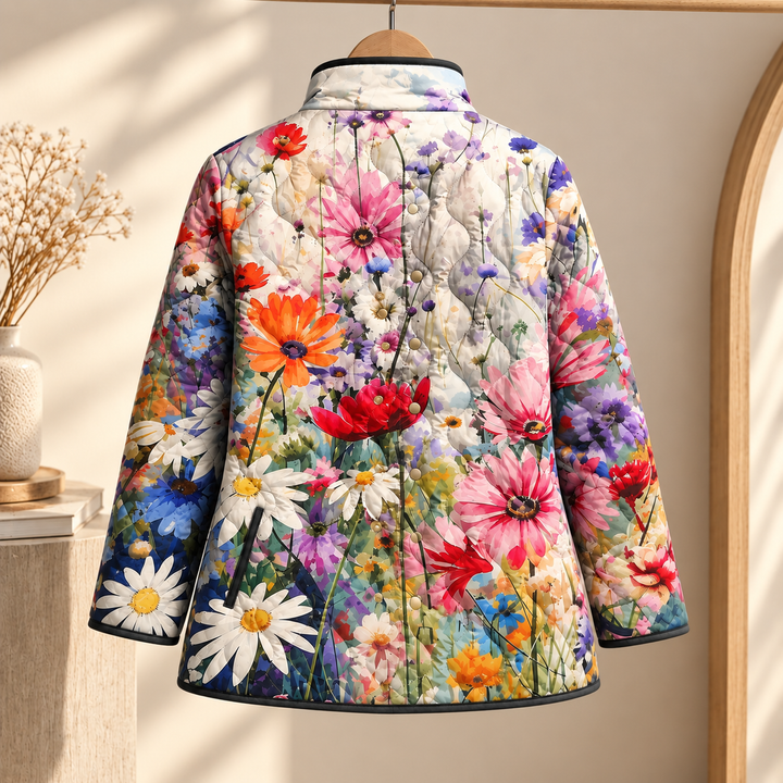 Kaia | Charming Vintage Floral Print Quilted Jacket