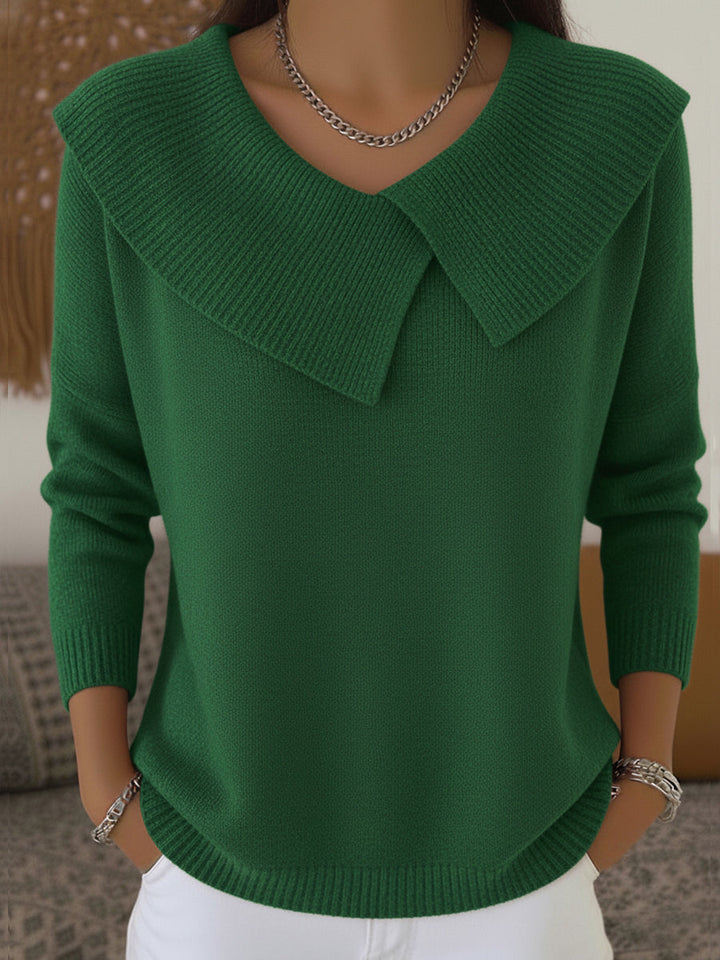 Layla™ | Elegant Wide Collar Knit Sweater