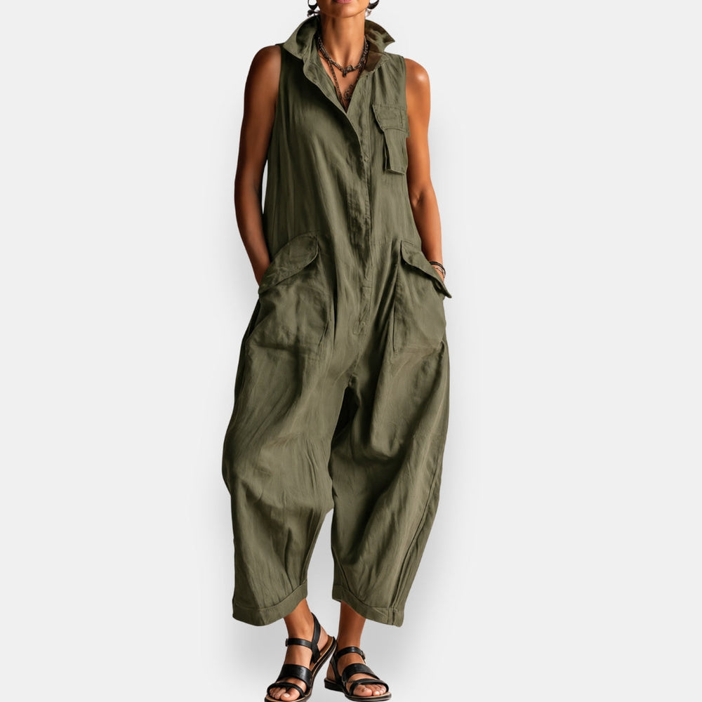 TAYLOR | SLEEVELESS CARGO JUMPSUIT