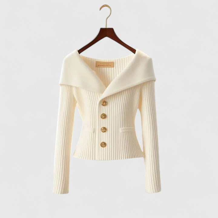 Daphne™ | Flattering Wide-Collar Cardigan