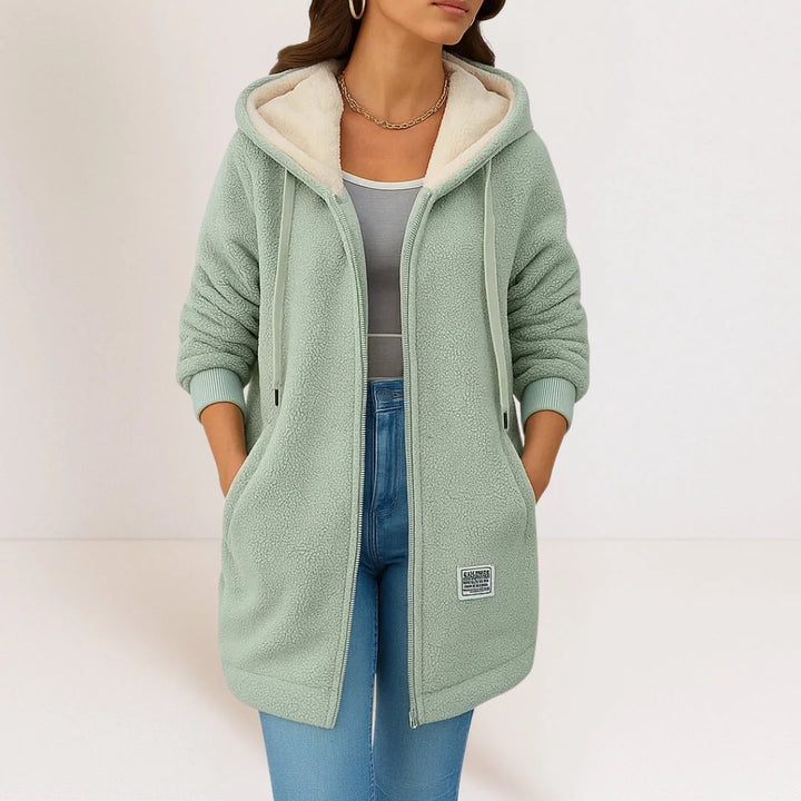 Frances™ | Cozy Longline Hooded Fleece Jacket