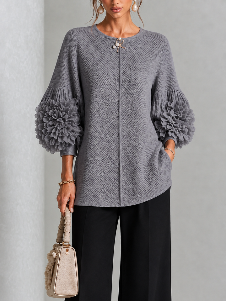 Natasha | Elegant Floral Sleeve Detail Blouse