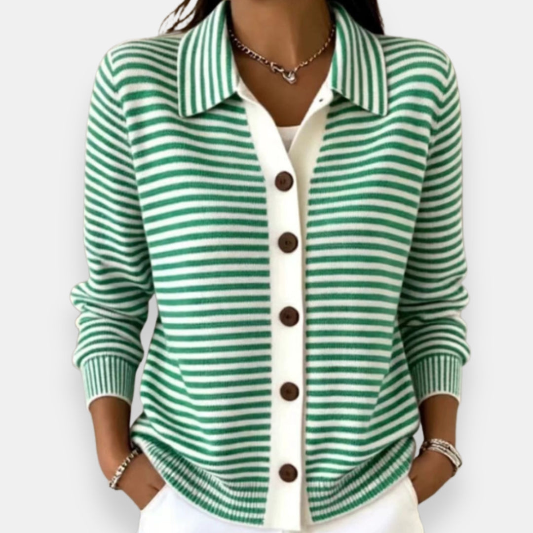 Nola™ | Striped Button Cardigan