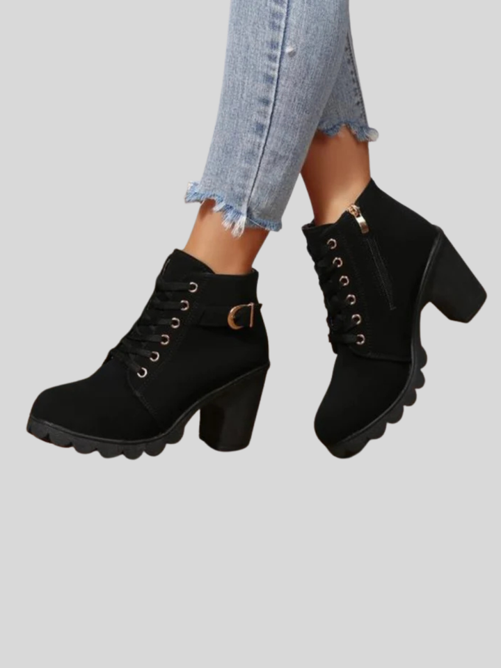 Ivory™ | Lace Up Ankle Block Heel