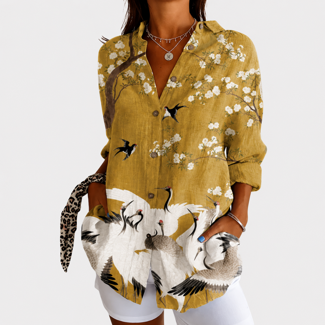 Lightweight and Colorful Blouse with Print