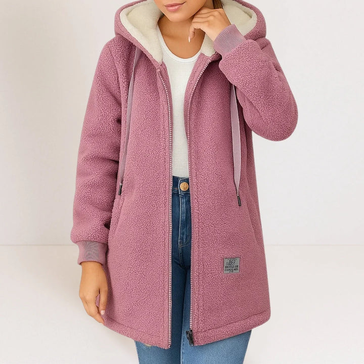 Frances™ | Cozy Longline Hooded Fleece Jacket