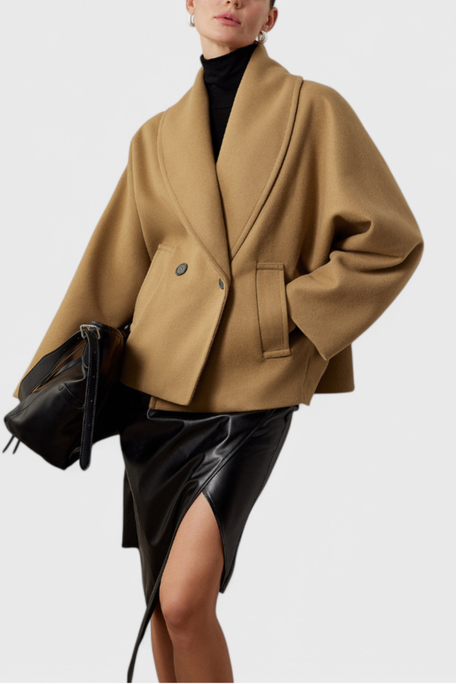 Helena Relaxed Silhouette Oversized Tweed Coat