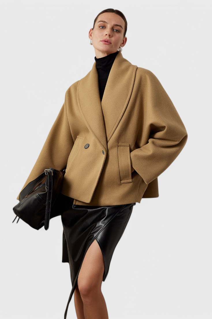 Helena Relaxed Silhouette Oversized Tweed Coat