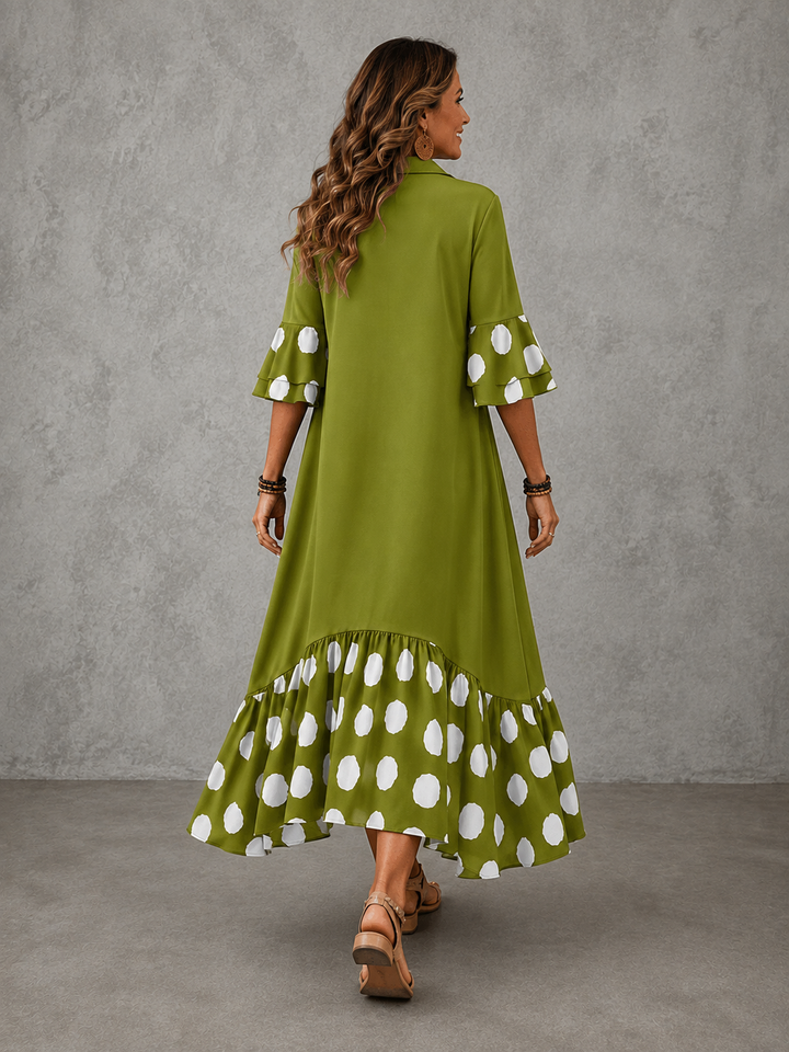 Beatrice | Polka Dot Lapel Dress