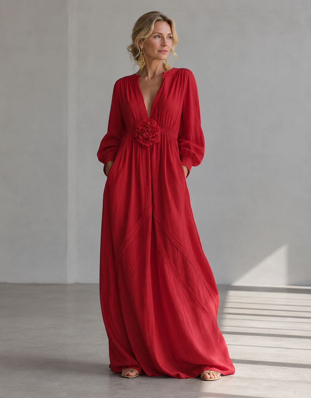 Marielle | 3D Floral High-Waist Maxi