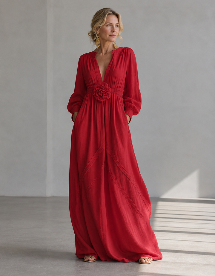 Marielle | 3D Floral High-Waist Maxi