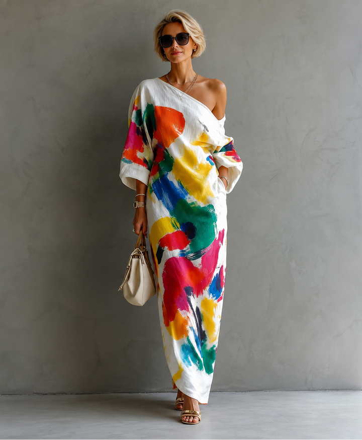 Adeline | Abstract Print Maxi Dress