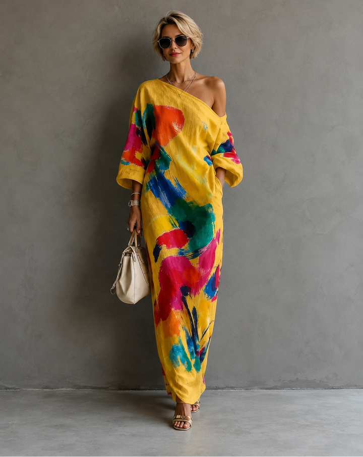 Adeline | Abstract Print Maxi Dress