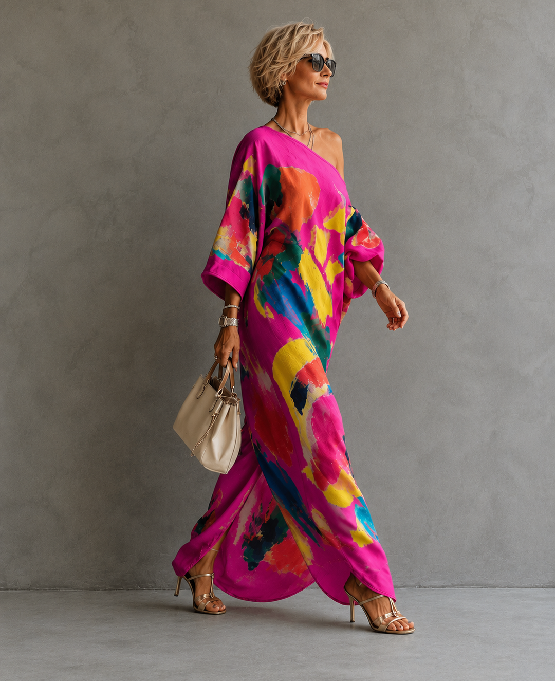 Adeline | Abstract Print Maxi Dress