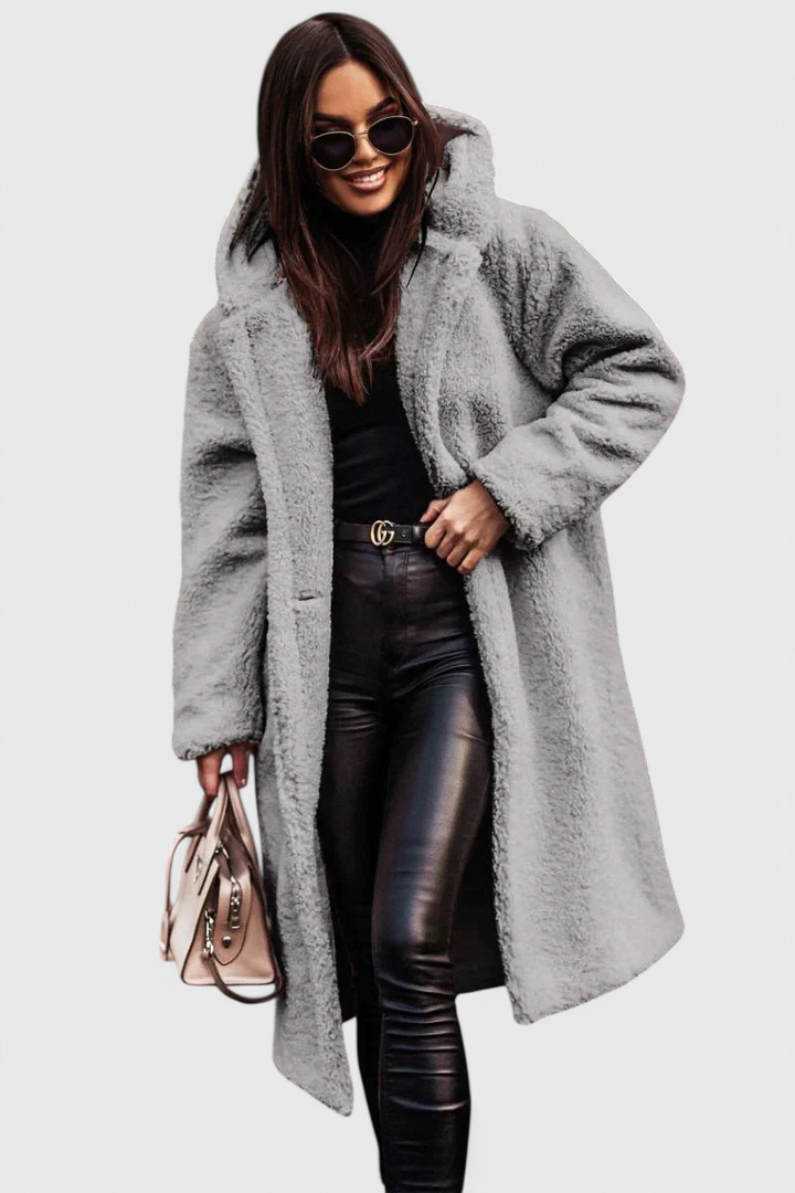 Relaxed Fit Mila Long Coat in Luxurious Soft Fur