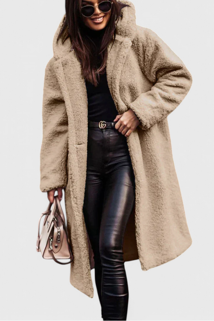Relaxed Fit Mila Long Coat in Luxurious Soft Fur