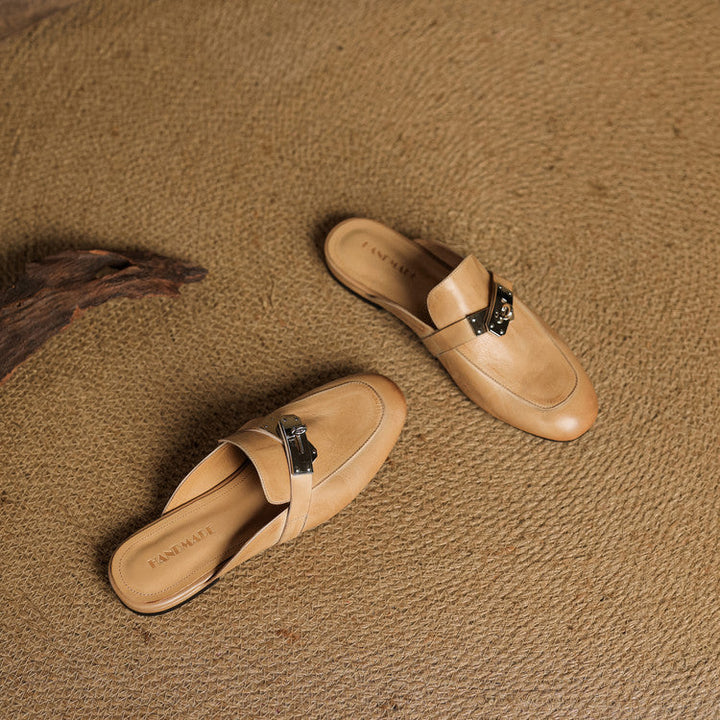 Carla Genuine Leather Mules