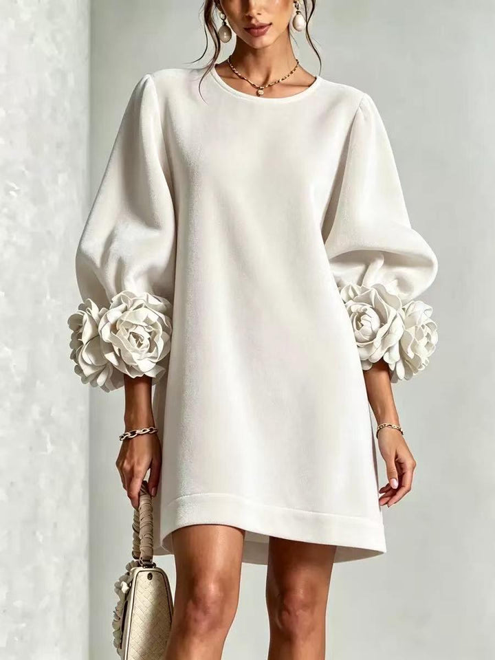 Grace™ | Velvet 3d Floral Motifs Dress