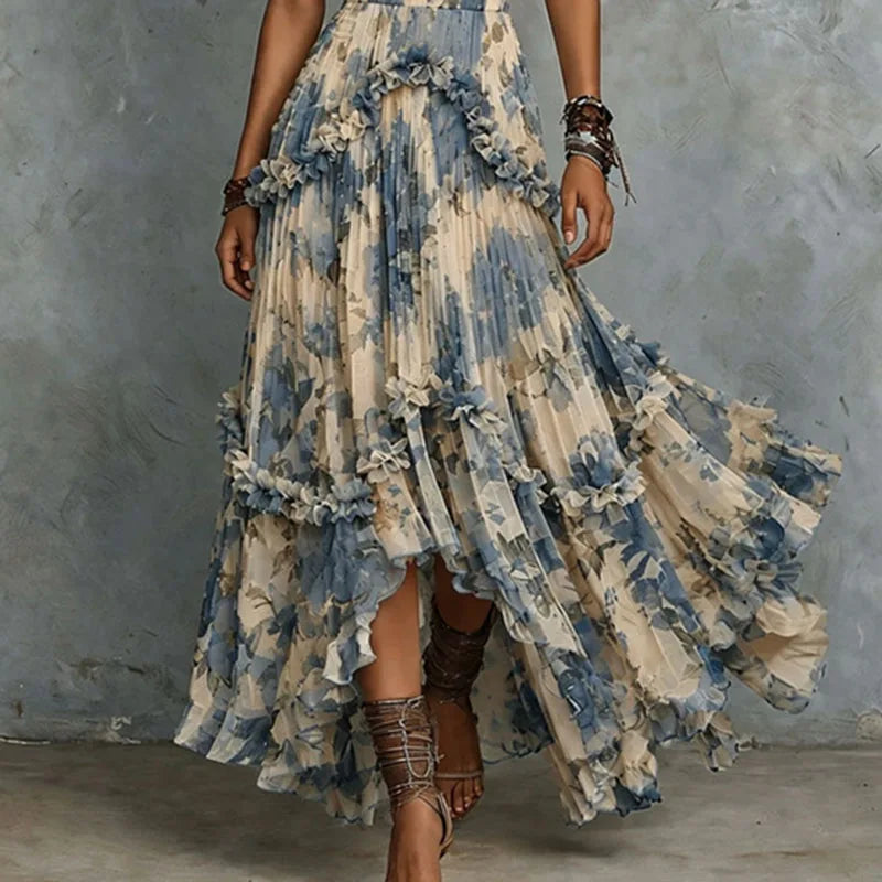 Rosalind | Strapless 3D Floral Maxi