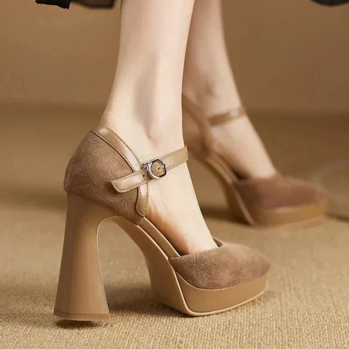 Aurore | Women's Platform Block Heel Pumps Ankle Strap High Heels