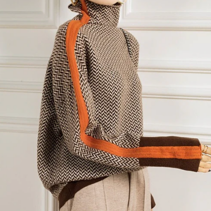 Eleanor™ | Herringbone Luxe Turtleneck