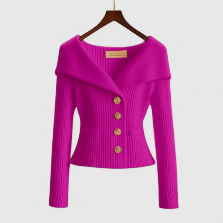 Daphne™ | Flattering Wide-Collar Cardigan