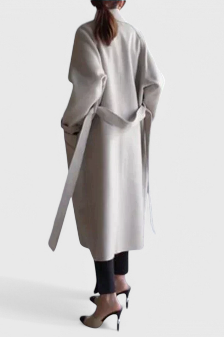 Clara Structured Wool Long Coat with Elegant Silhouette