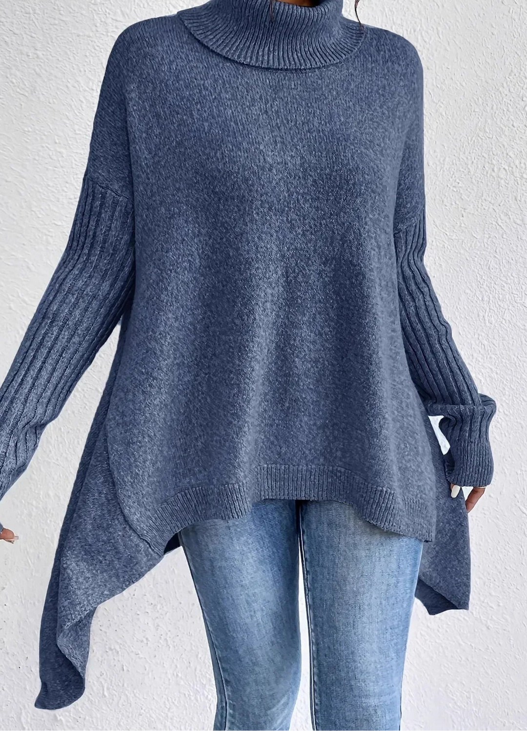 Oversized Turtleneck Knit Sweater