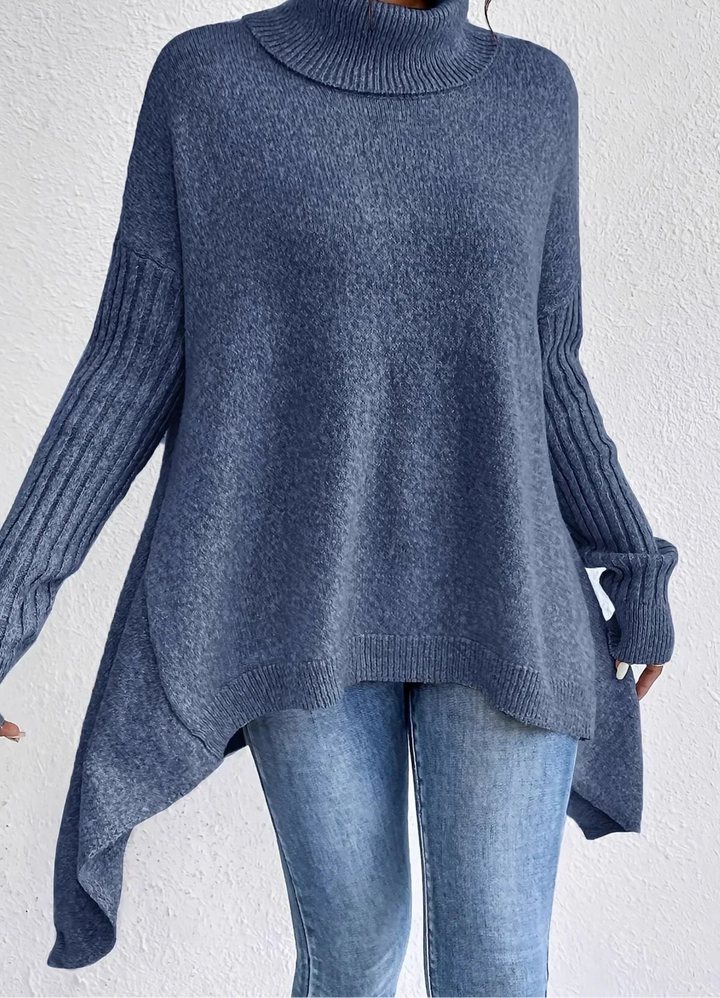 Oversized Turtleneck Knit Sweater