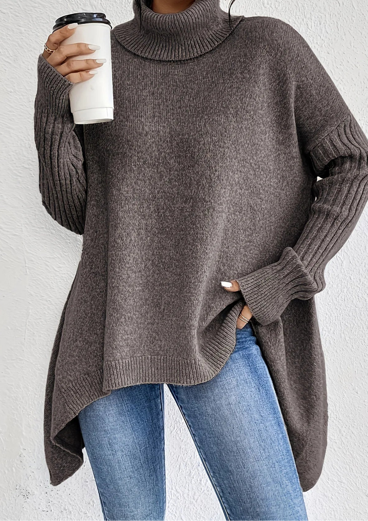 Oversized Turtleneck Knit Sweater