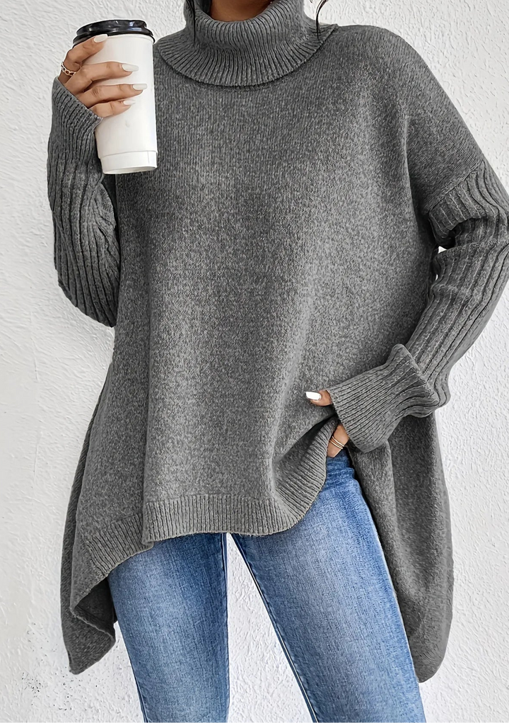 Oversized Turtleneck Knit Sweater