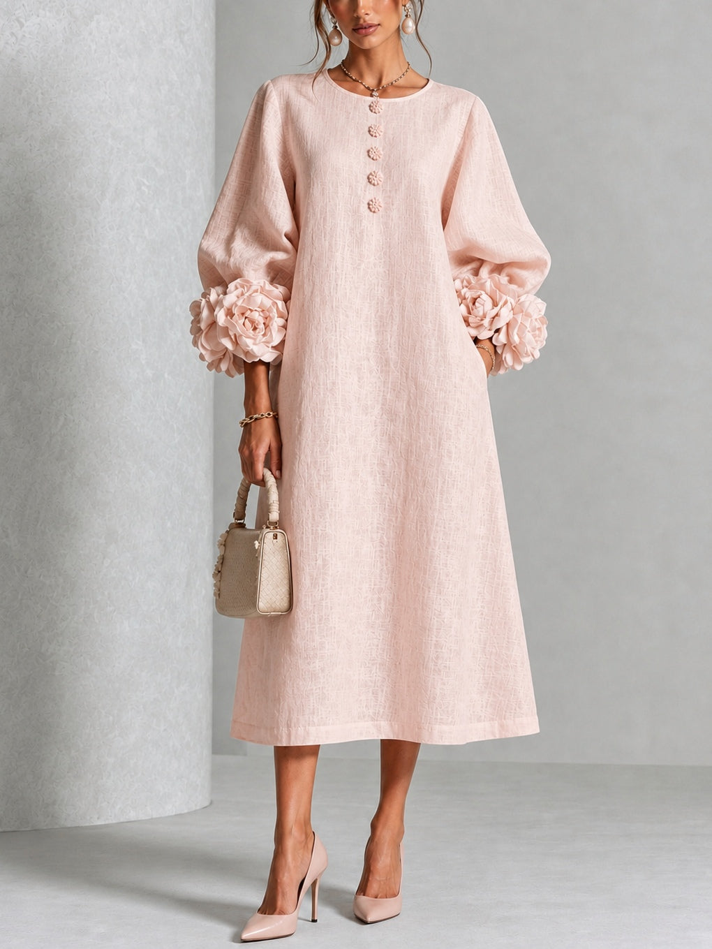 LILIANA - ELEGANT FLORAL MIDI DRESS
