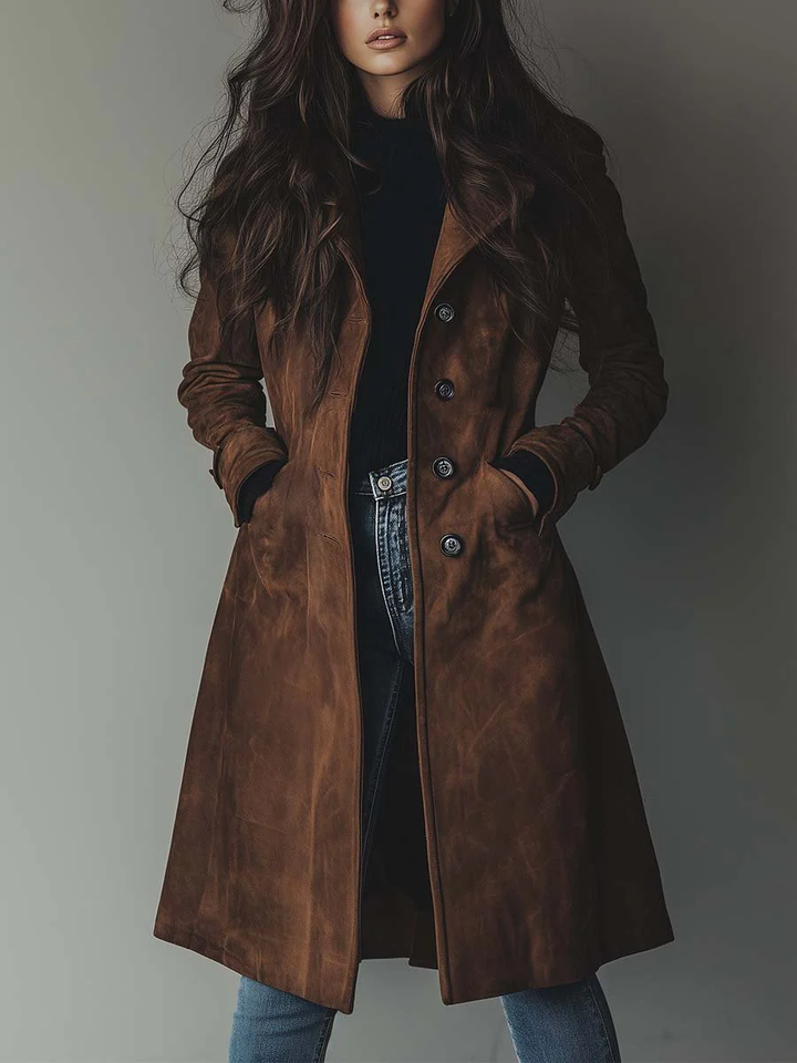 Colleen™ | Vintage Long Button Front Autumn Coat