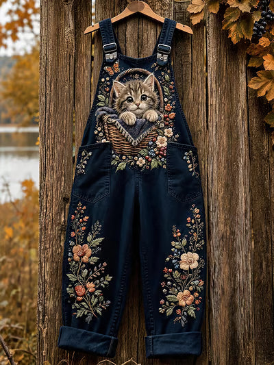 Jamie™ | Timeless Cat-Print Jumpsuit