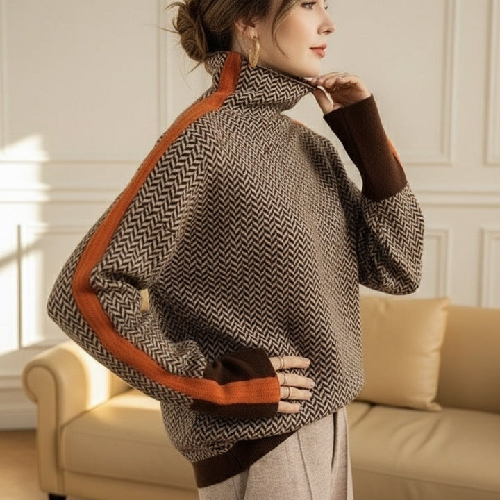 Eleanor™ | Herringbone Luxe Turtleneck