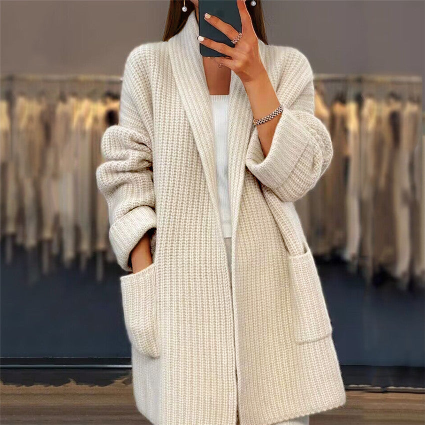 Women’s Cardigan | Open Front Knit Pockets