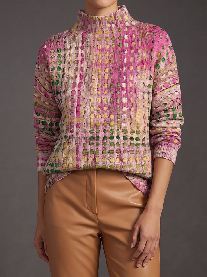 Marlee | Painterly Dot Turtleneck