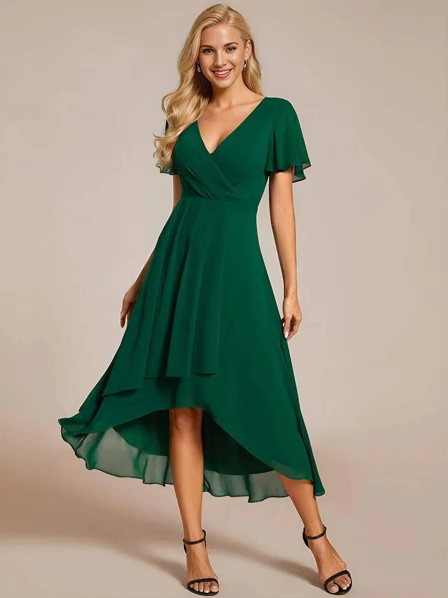 Scarlett™ | Women's V-Neck Wrap Midi Dress