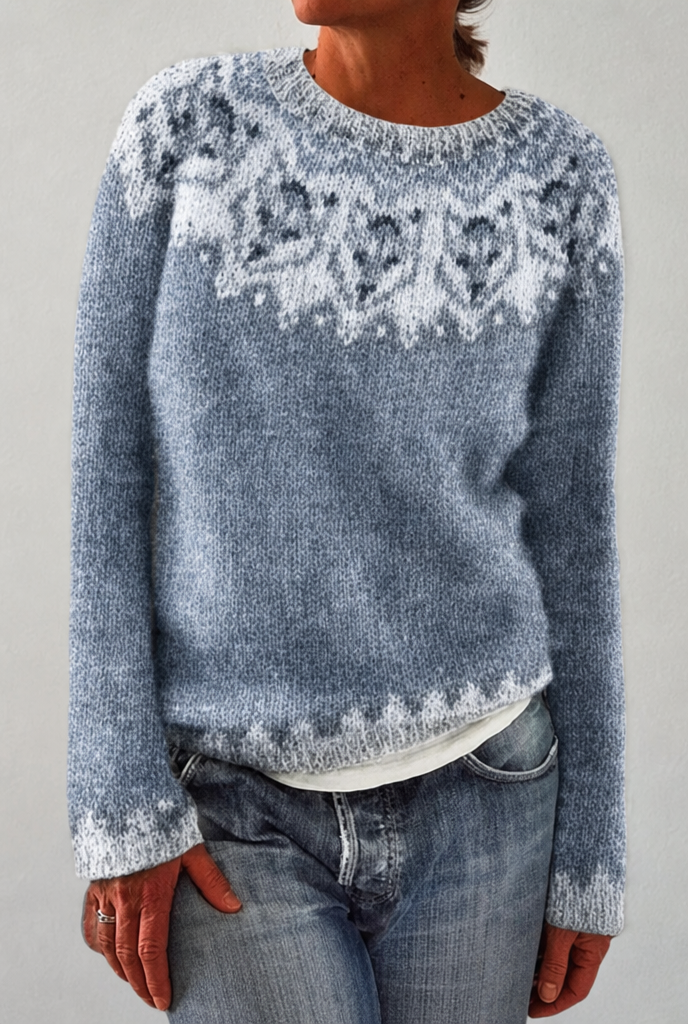 Noelle™ | Cozy Scenic Yoke Knit Sweater