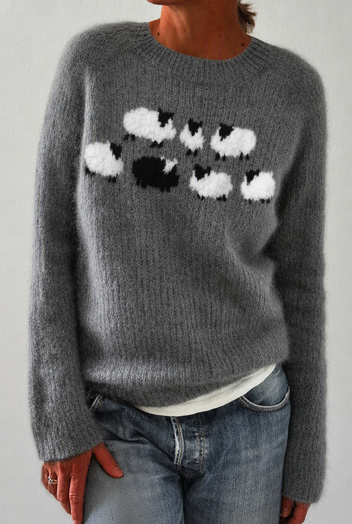 Reese™ | Rustic Woodland Pattern Knit Sweater
