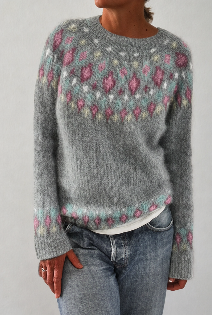 Brynn™ | Vintage Woodland Yoke Knit Sweater