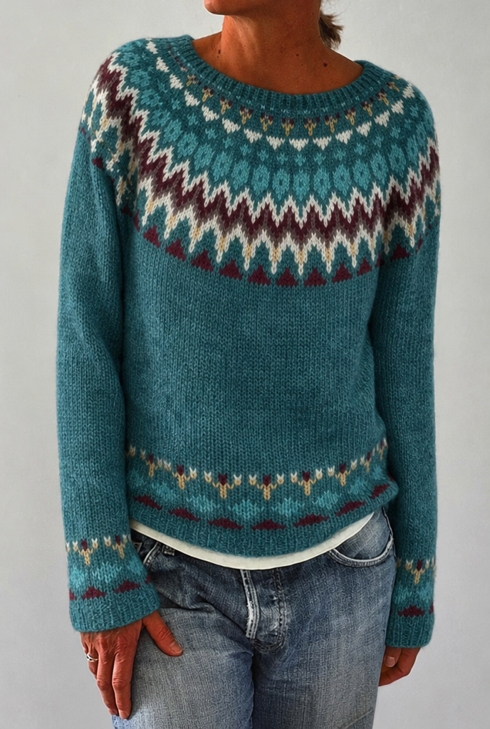 Sloane™ | Countryside Sheep Pattern Knit Sweater