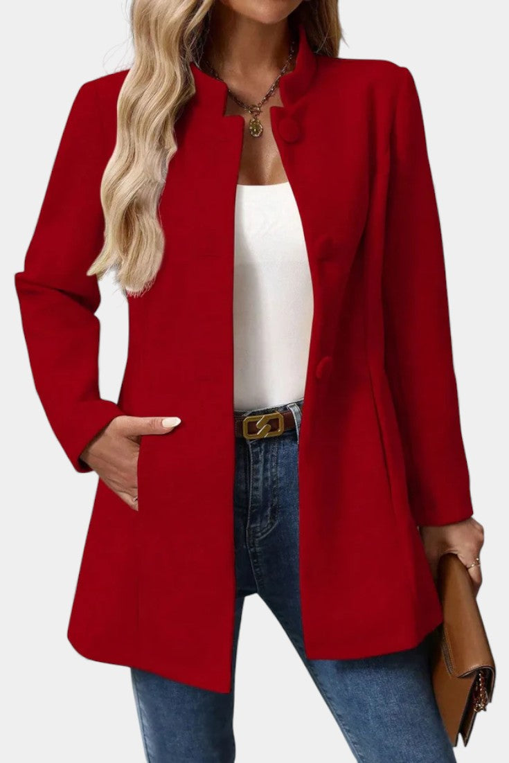 Lyana Long Sleeve Overcoat with High Collar
