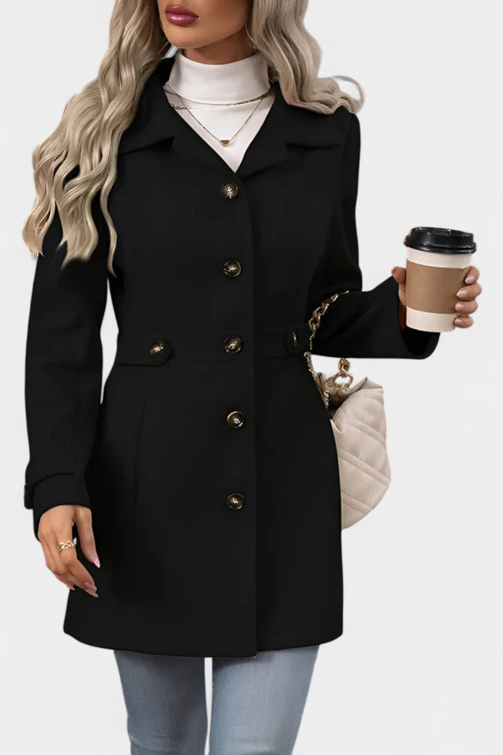 Cléophée Tailored Blazer with Lapels and Button Fastening