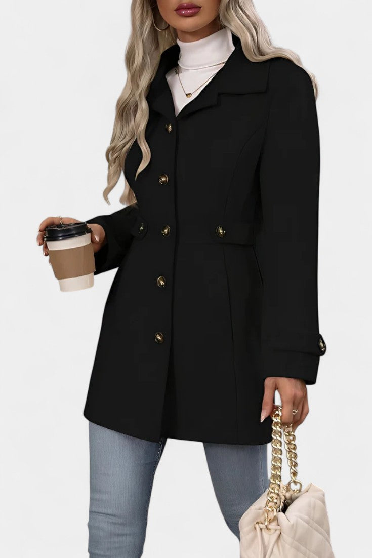 Cléophée Tailored Blazer with Lapels and Button Fastening